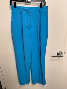 Woman’s NA-KD Bright Blue High-Waisted Tailored Trousers Size 38 (US 8)